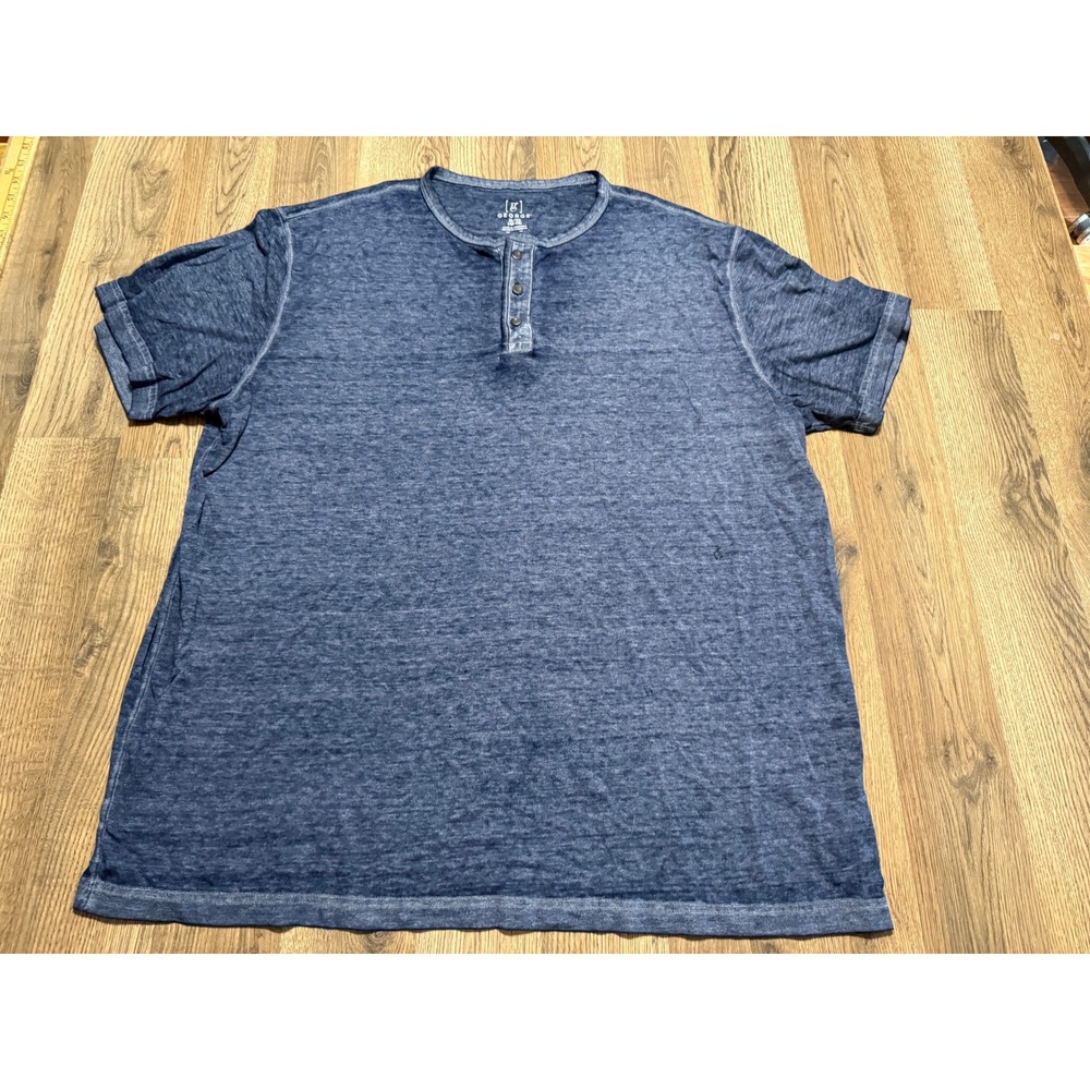 George Henley Shirt Men XL Blue Adult Short Sleeve Marl Recycled Blend Excellent